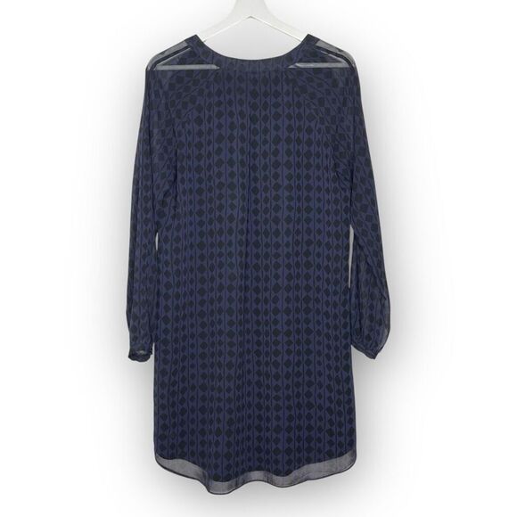 CAbi Style 3102 Harlequin Blue Black Diamond Shift Tunic Shirt Dress Size Small - Picture 3 of 10